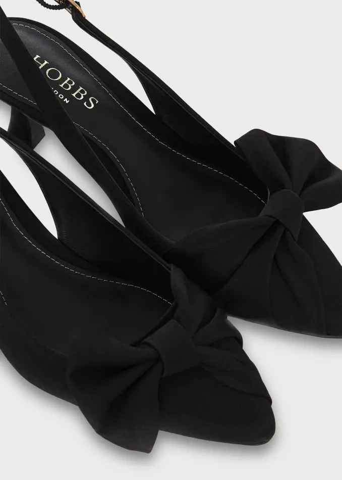 Women Heels Hobbs Francis Satin Slingbacks Black