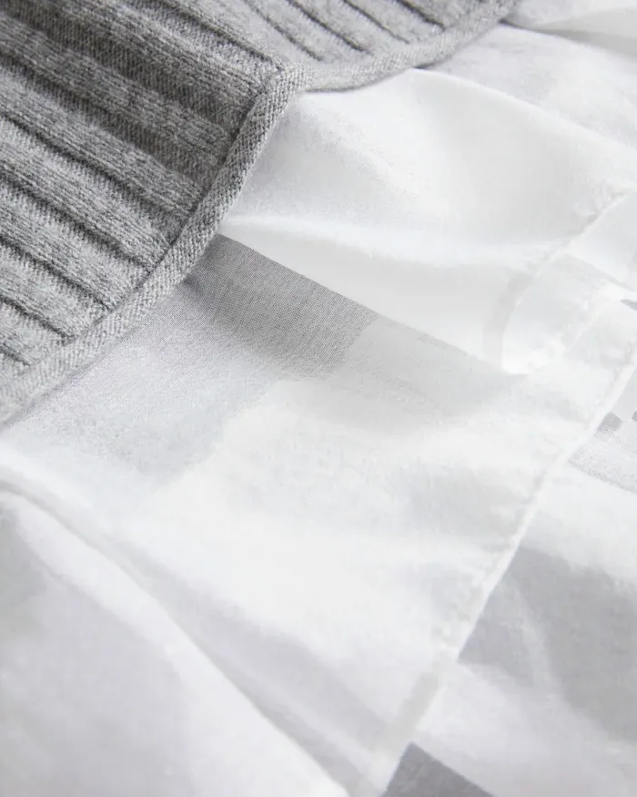 Women HOLINA 8211 Knit Sweater With Mock Shirt Grey Ted Baker Tops and Blouses Women HOLINA 8211 Knit Sweater With Mock Shirt Grey Ted Baker Tops and Blouses