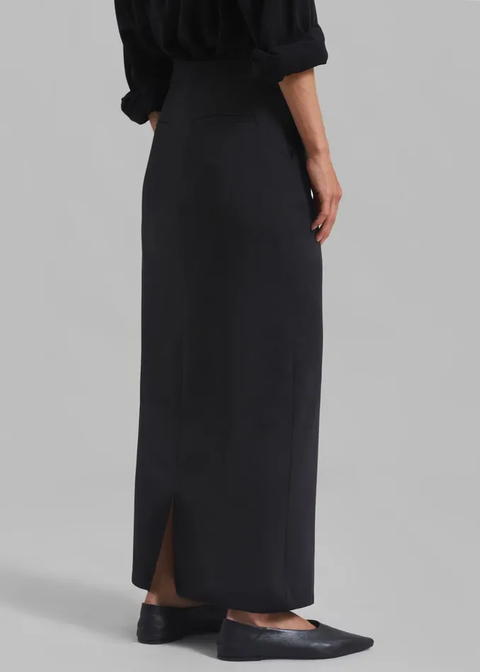 Women Hollis Back Slit Skirt 8211 Black The Frankie Shop Bottoms