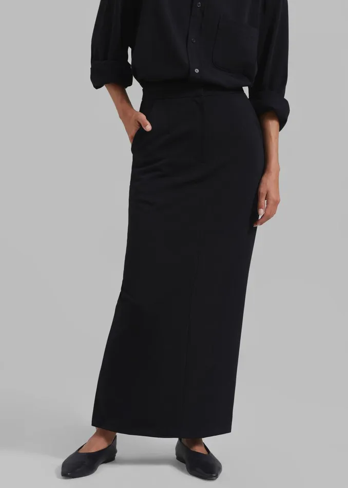 Women Hollis Back Slit Skirt 8211 Black The Frankie Shop Bottoms