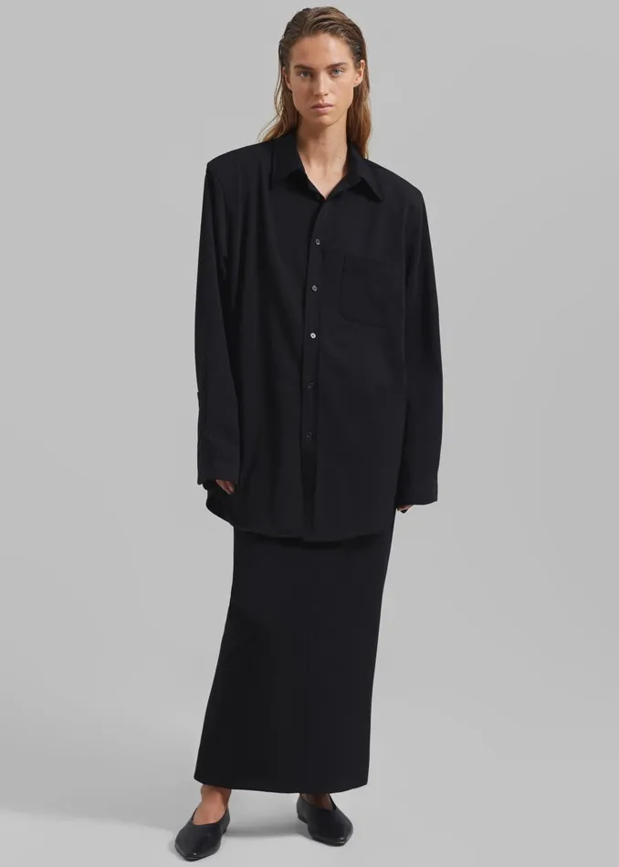 Women Hollis Back Slit Skirt 8211 Black The Frankie Shop Bottoms