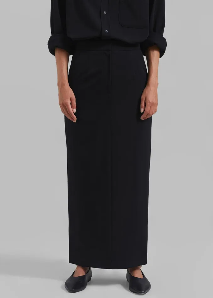 Women Hollis Back Slit Skirt 8211 Black The Frankie Shop Bottoms