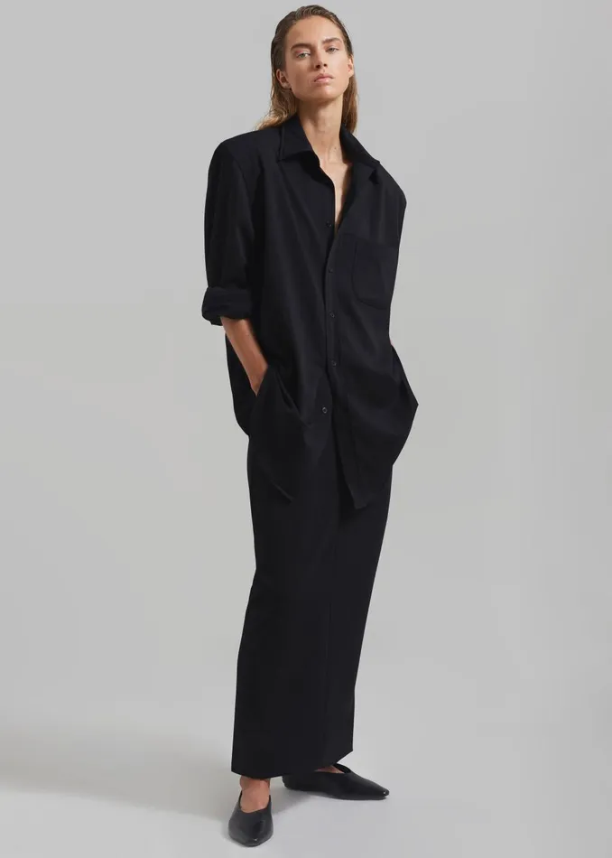 Women Hollis Back Slit Skirt 8211 Black The Frankie Shop Bottoms