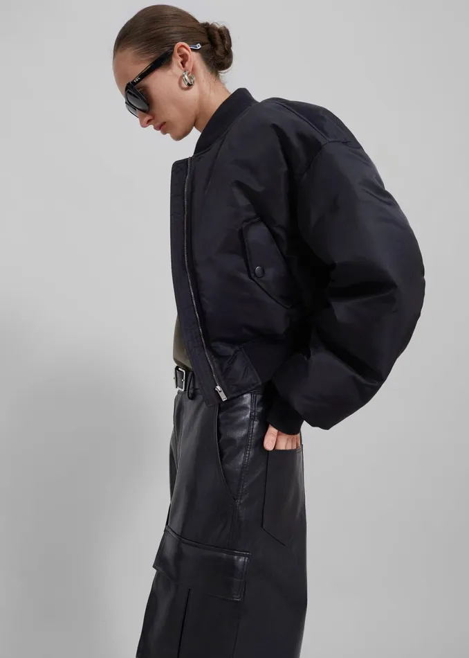 Women Houghton Cropped Bomber 8211 Black The Frankie Shop Outerwear