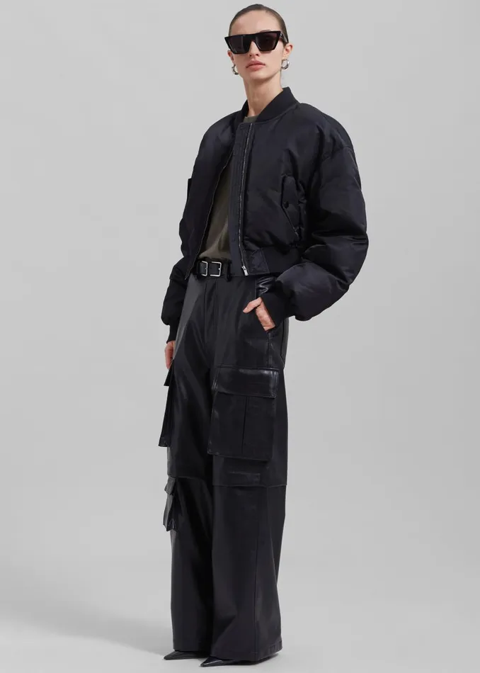 Women Houghton Cropped Bomber 8211 Black The Frankie Shop Outerwear