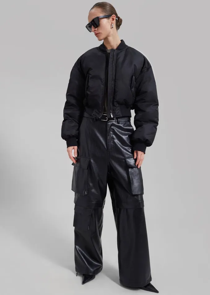 Women Houghton Cropped Bomber 8211 Black The Frankie Shop Outerwear