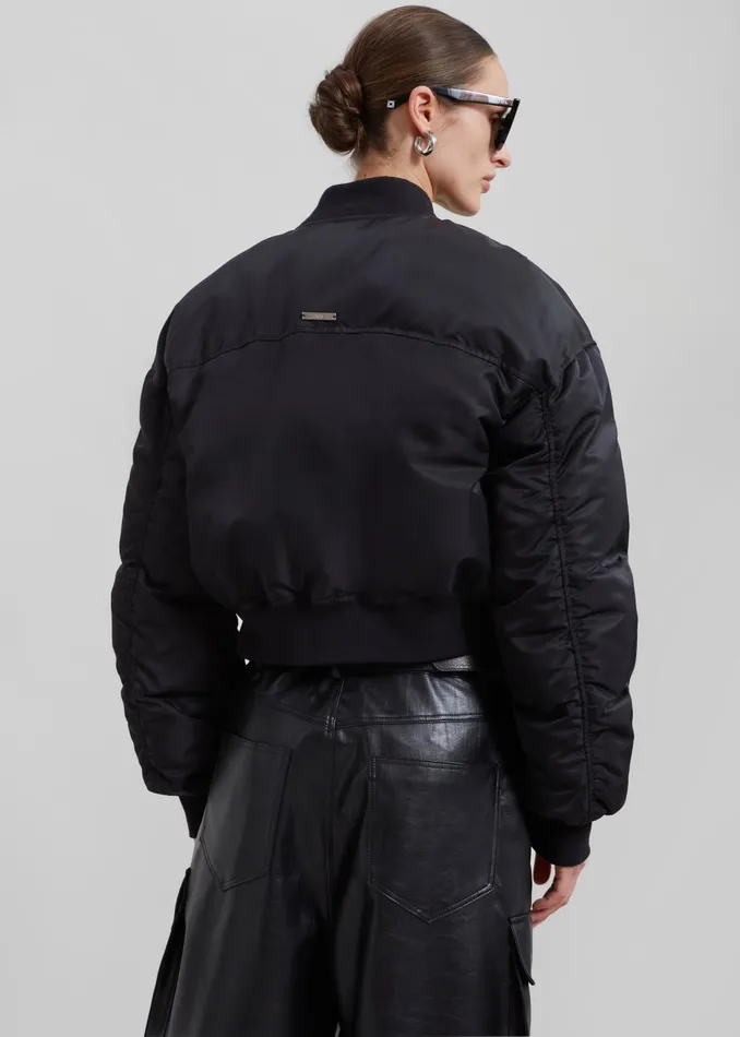 Women Houghton Cropped Bomber 8211 Black The Frankie Shop Outerwear