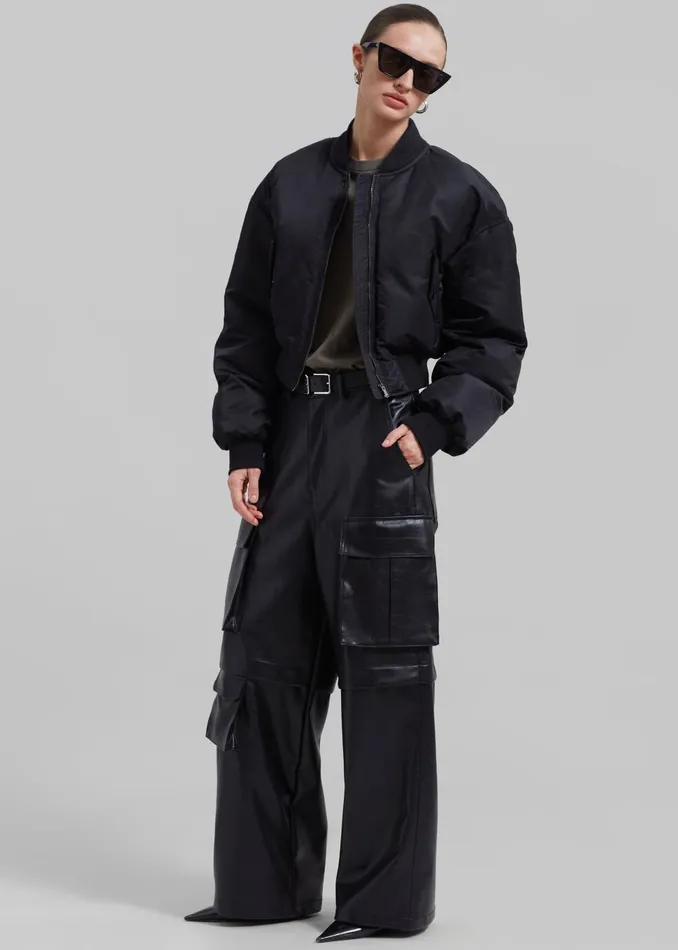 Women Houghton Cropped Bomber 8211 Black The Frankie Shop Outerwear