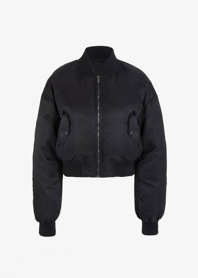 Women Houghton Cropped Bomber 8211 Black The Frankie Shop Outerwear