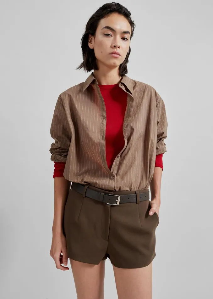 Women Ilona Hot Pants 8211 Brown The Frankie Shop Bottoms