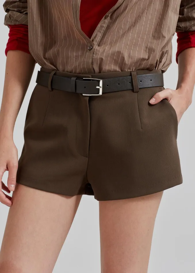 Women Ilona Hot Pants 8211 Brown The Frankie Shop Bottoms