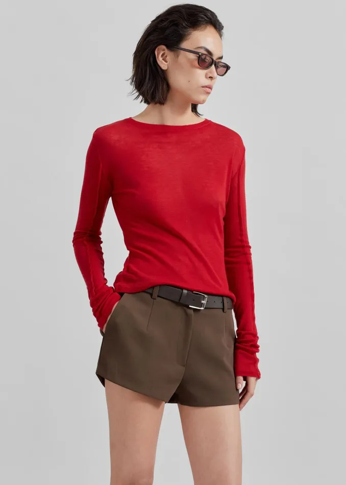 Women Ilona Hot Pants 8211 Brown The Frankie Shop Bottoms