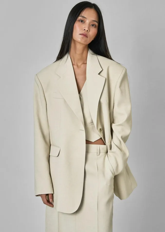 Women Indio Blazer 8211 Beige The Frankie Shop Outerwear