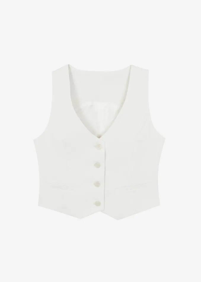 Women Indio Vest 8211 Off White The Frankie Shop Outerwear
