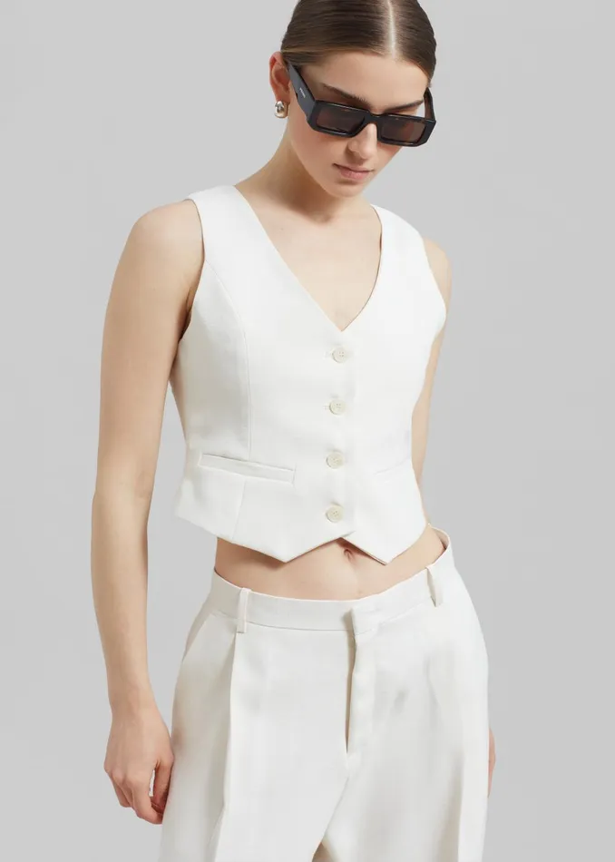Women Indio Vest 8211 Off White The Frankie Shop Outerwear