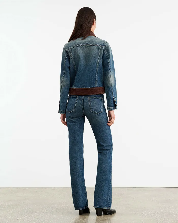 Women Jackets and Blazers Nili Lotan BROOKLYN DENIM JACKET Simon Wash