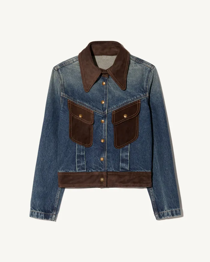 Women Jackets and Blazers Nili Lotan BROOKLYN DENIM JACKET Simon Wash