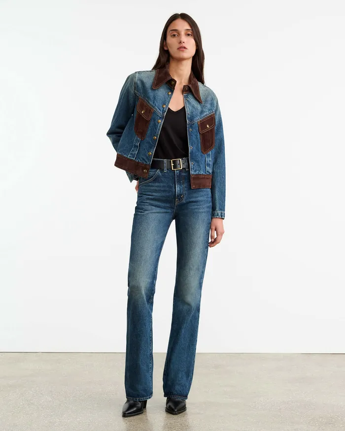 Women Jackets and Blazers Nili Lotan BROOKLYN DENIM JACKET Simon Wash