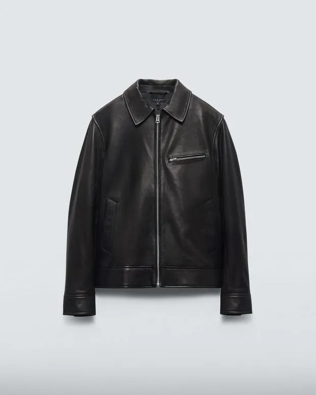Women Jackets and Coats Rag and Bone Manon Leather Jacket Black
