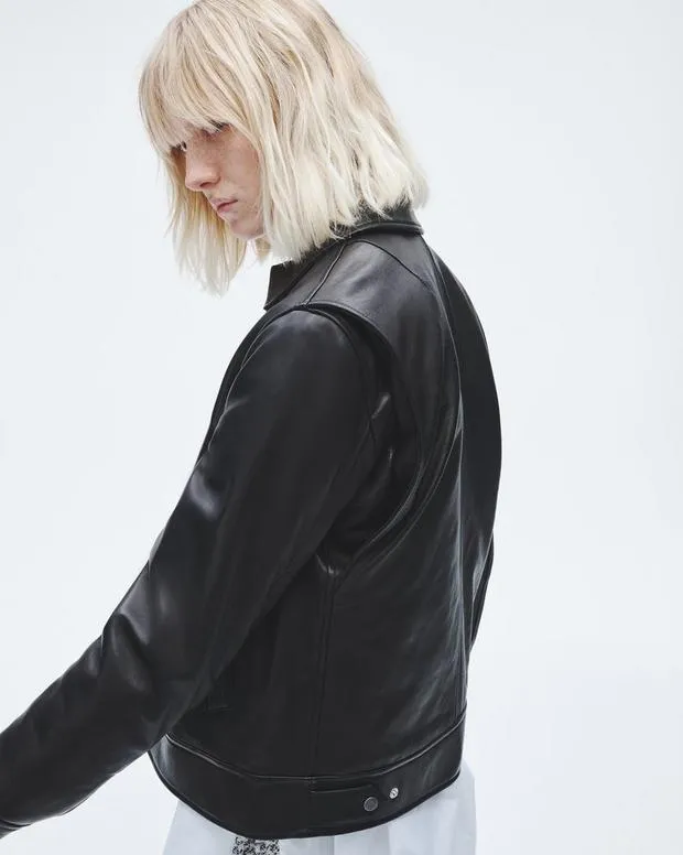 Women Jackets and Coats Rag and Bone Manon Leather Jacket Black