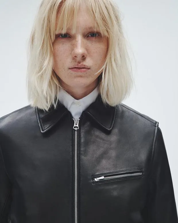 Women Jackets and Coats Rag and Bone Manon Leather Jacket Black