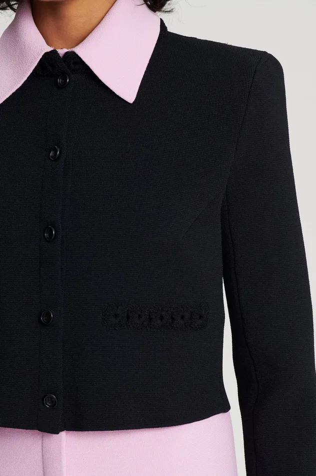Women Jackets Scanlan Theodore CREPE KNIT DAISY CROP JACKET BLACK Women Jackets Scanlan Theodore CREPE KNIT DAISY CROP JACKET BLACK