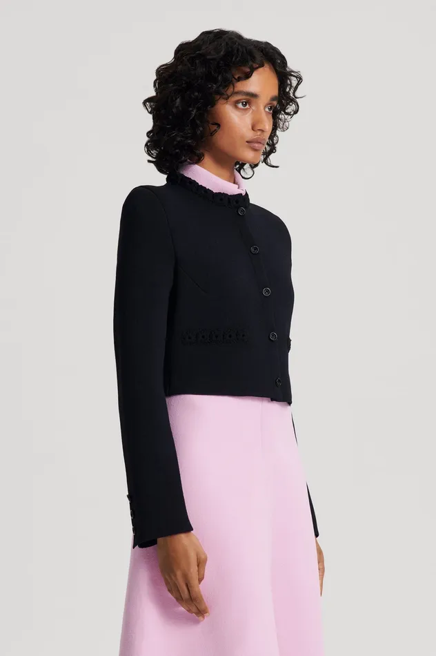 Women Jackets Scanlan Theodore CREPE KNIT DAISY CROP JACKET BLACK Women Jackets Scanlan Theodore CREPE KNIT DAISY CROP JACKET BLACK