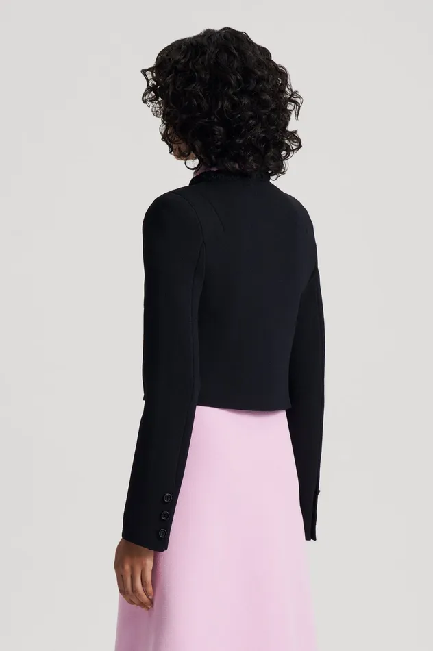 Women Jackets Scanlan Theodore CREPE KNIT DAISY CROP JACKET BLACK Women Jackets Scanlan Theodore CREPE KNIT DAISY CROP JACKET BLACK