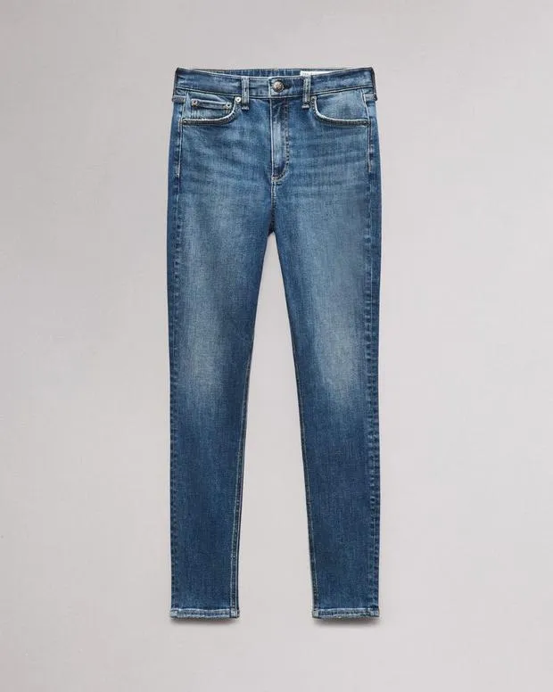 Women Jeans Rag and Bone Flexi Nina Full Length Skinny Jean Flexi Smooth and Sculpt Denim Willow