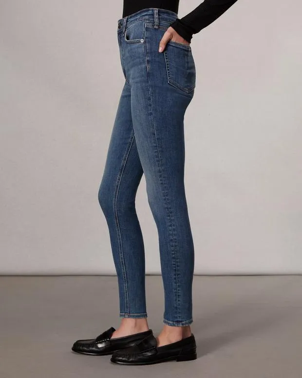 Women Jeans Rag and Bone Flexi Nina Full Length Skinny Jean Flexi Smooth and Sculpt Denim Willow