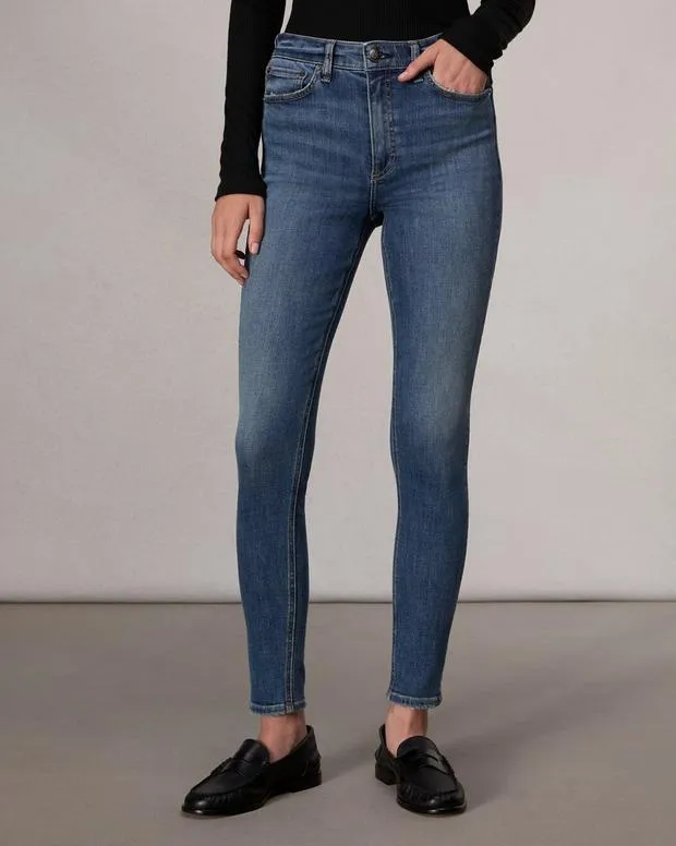 Women Jeans Rag and Bone Flexi Nina Full Length Skinny Jean Flexi Smooth and Sculpt Denim Willow