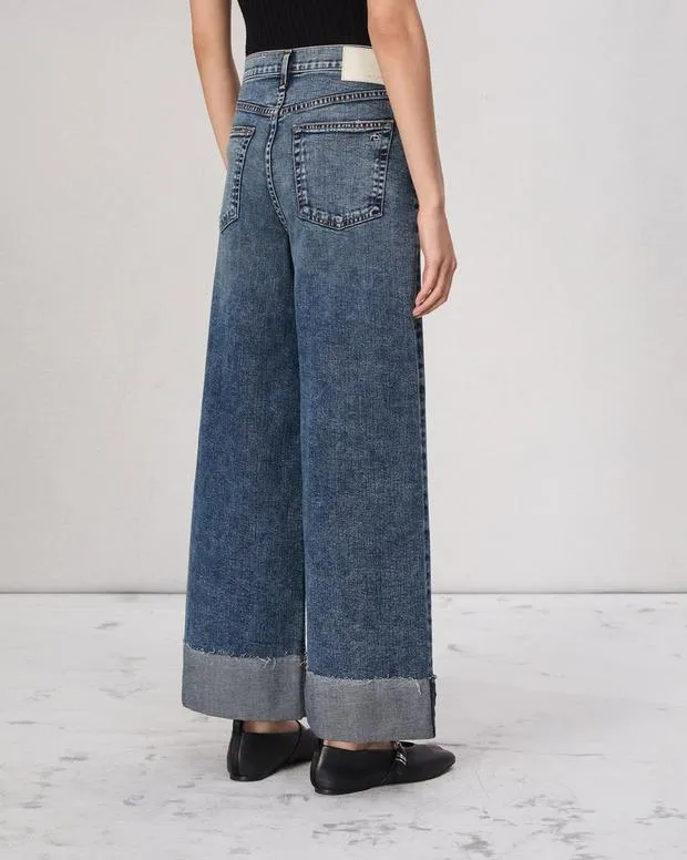 Women Jeans Rag and Bone Sofie Ankle Wide Leg Jean Vintage Stretch Denim Leland