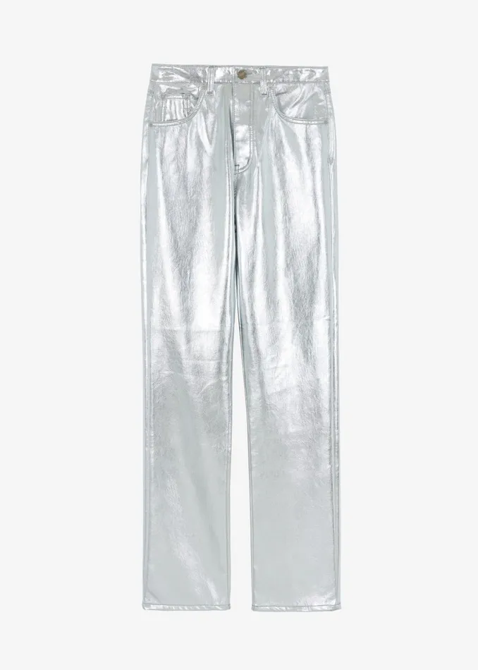 Women Jesse Aluminium Pants 8211 Silver The Frankie Shop Bottoms