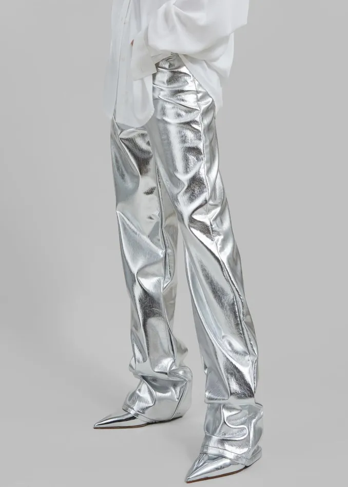 Women Jesse Aluminium Pants 8211 Silver The Frankie Shop Bottoms