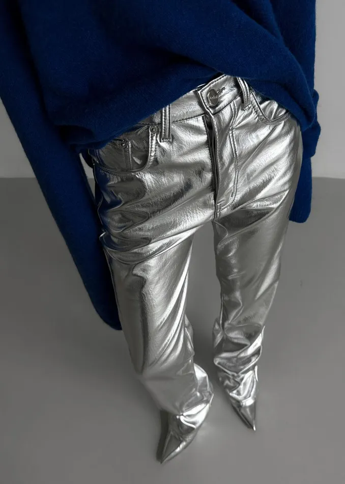 Women Jesse Aluminium Pants 8211 Silver The Frankie Shop Bottoms