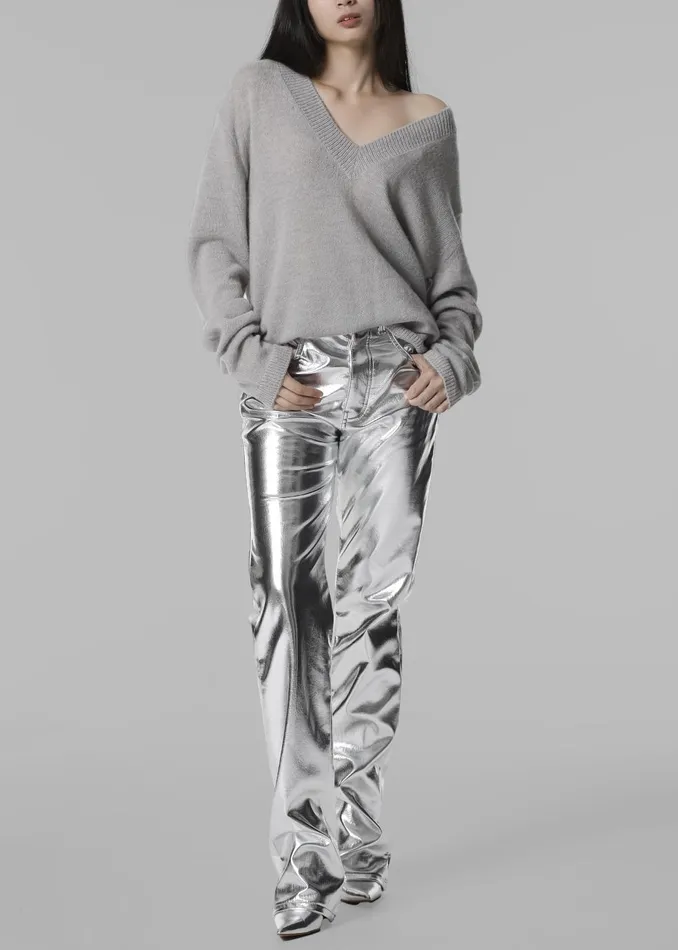 Women Jesse Aluminium Pants 8211 Silver The Frankie Shop Bottoms