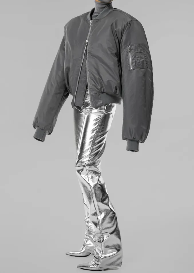 Women Jesse Aluminium Pants 8211 Silver The Frankie Shop Bottoms
