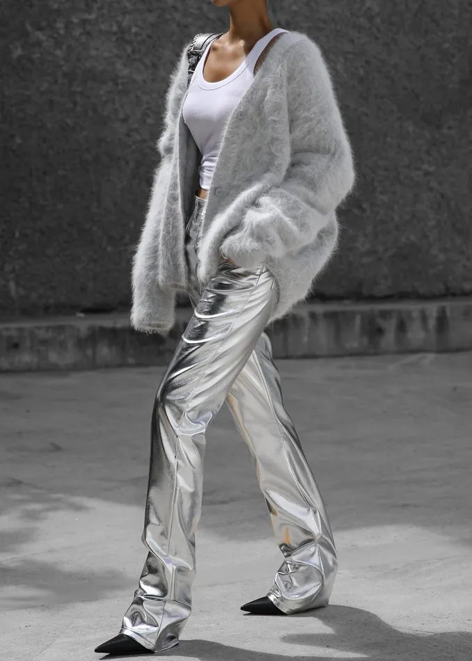 Women Jesse Aluminium Pants 8211 Silver The Frankie Shop Bottoms