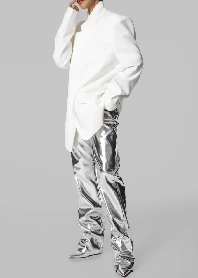 Women Jesse Aluminium Pants 8211 Silver The Frankie Shop Bottoms