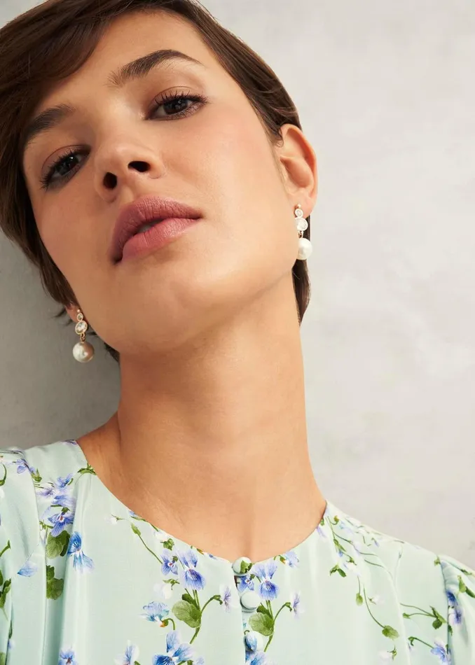 Women Jewellery Hobbs Priscilla Earrings Gold Ivory