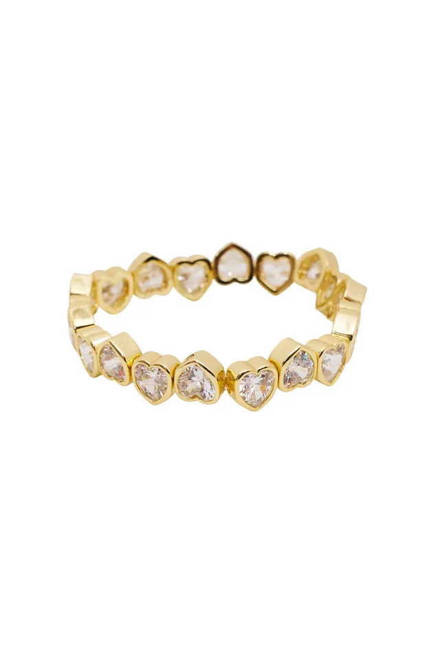 Women Jewelry LoveShackFancy Erin Wachs Large Heart Stretch Bracelet Gold