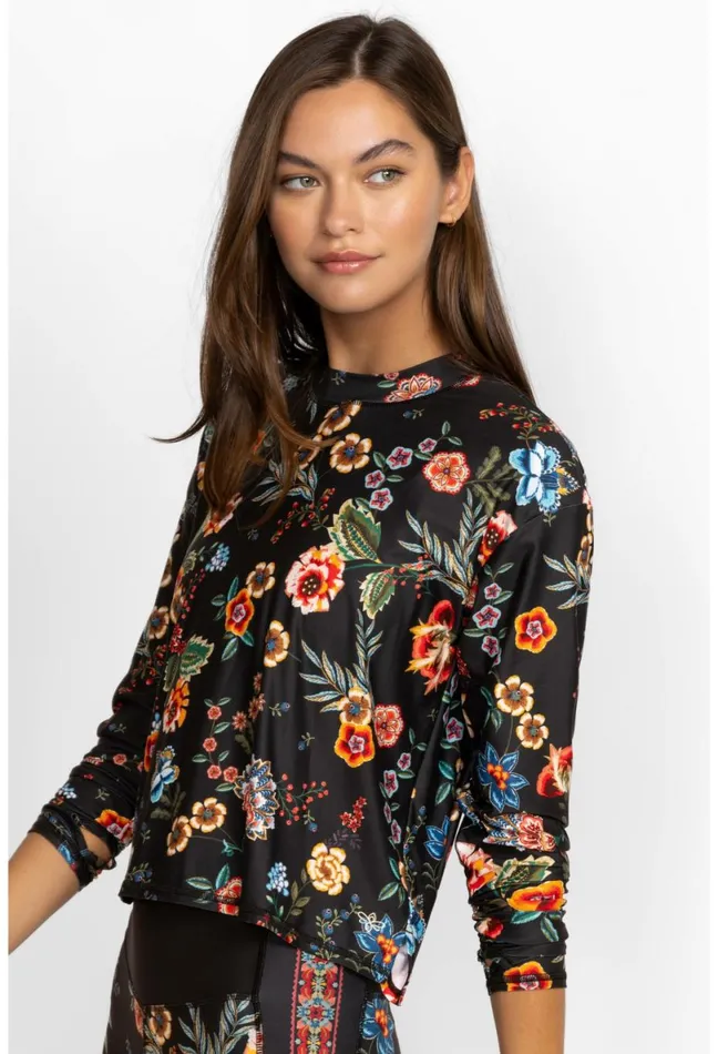 Women Johnny Was Active Ardell Mock Neck Step Hem Tee Ardell
