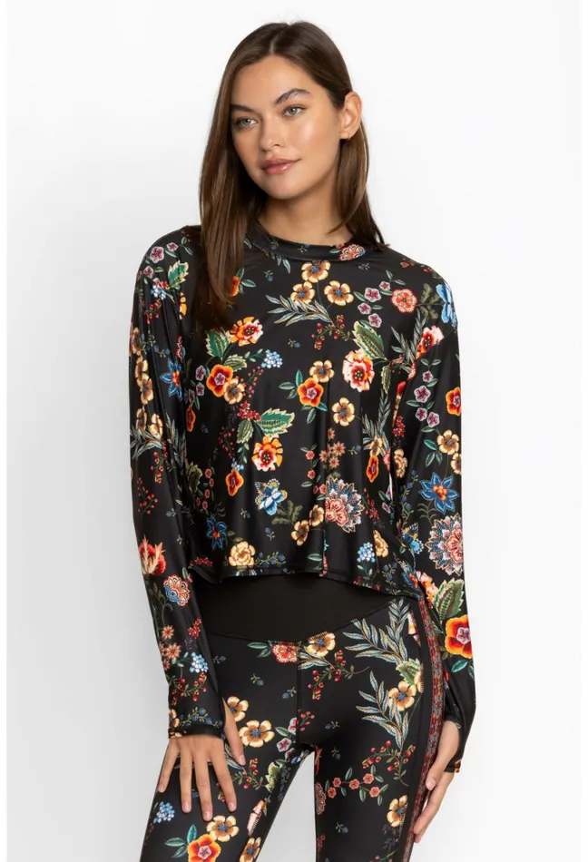 Women Johnny Was Active Ardell Mock Neck Step Hem Tee Ardell
