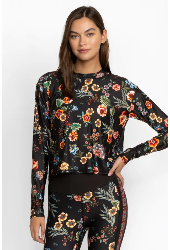 Women Johnny Was Active Ardell Mock Neck Step Hem Tee Ardell