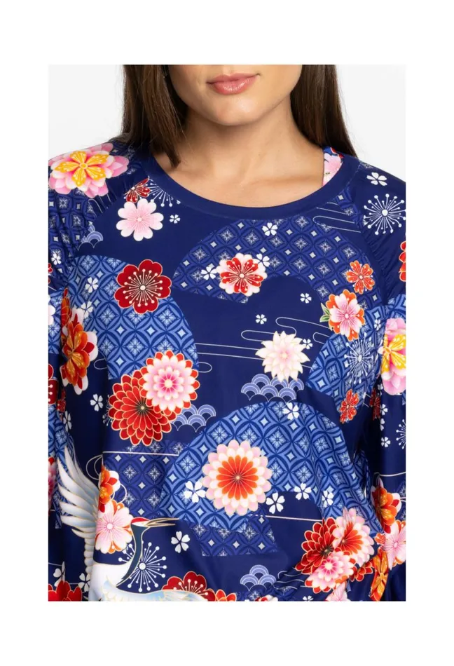 Women Johnny Was Active Bee Active Ruched Raglan Sleeve Pullover Pajaro