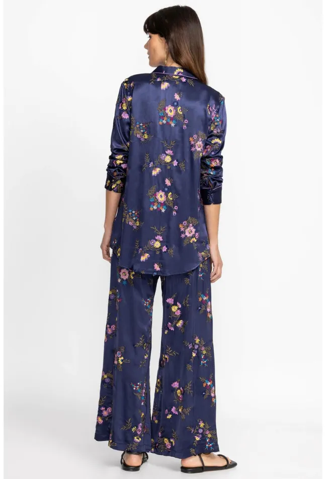 Women Johnny Was Bottoms Misty Rayon Easy Pant Sapphire Blue