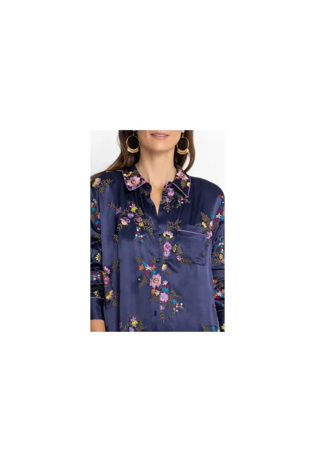Women Johnny Was Bottoms Misty Rayon Easy Pant Sapphire Blue