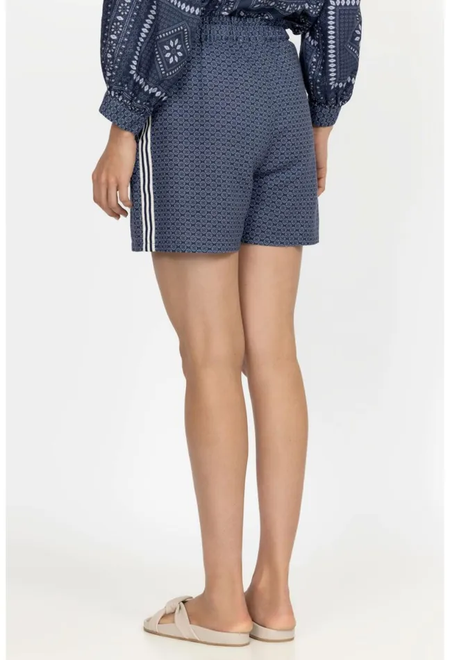 Women Johnny Was Bottoms Patched Ikat Linen Paperbag Short Patched Ikat