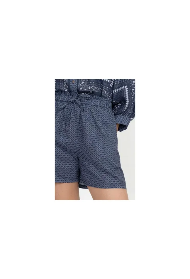 Women Johnny Was Bottoms Patched Ikat Linen Paperbag Short Patched Ikat