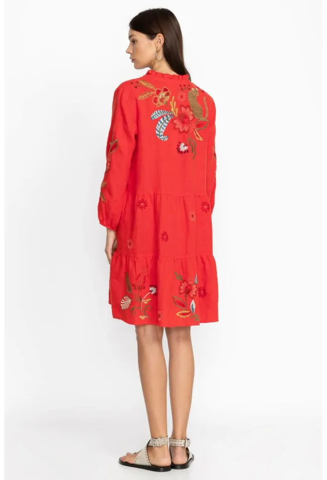 Women Johnny Was Dresses Isabella Tiered Field Dress Molten Lava